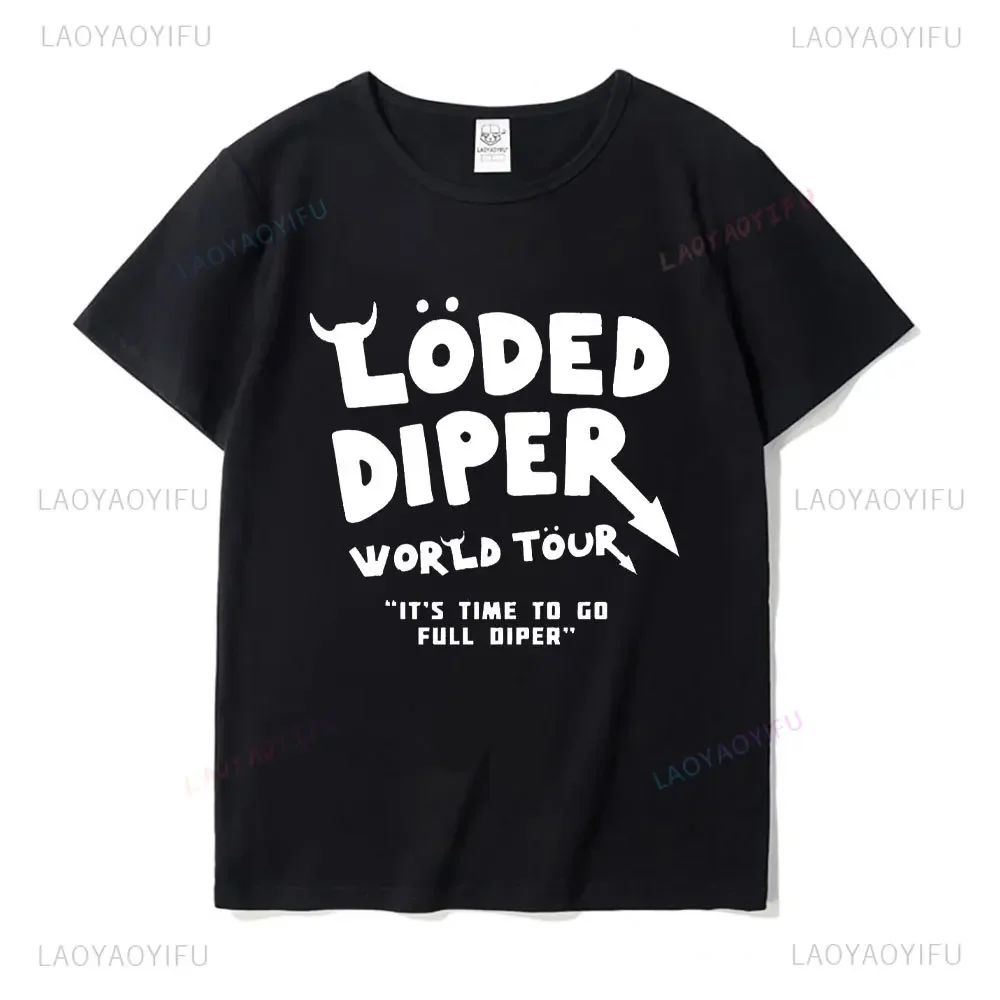 Funny Clothes LODED DIPER DIARY OF A WIMP KID Printed T-shirt Tops Men Women Summer Comfortable Tops Unisex Street Fashion