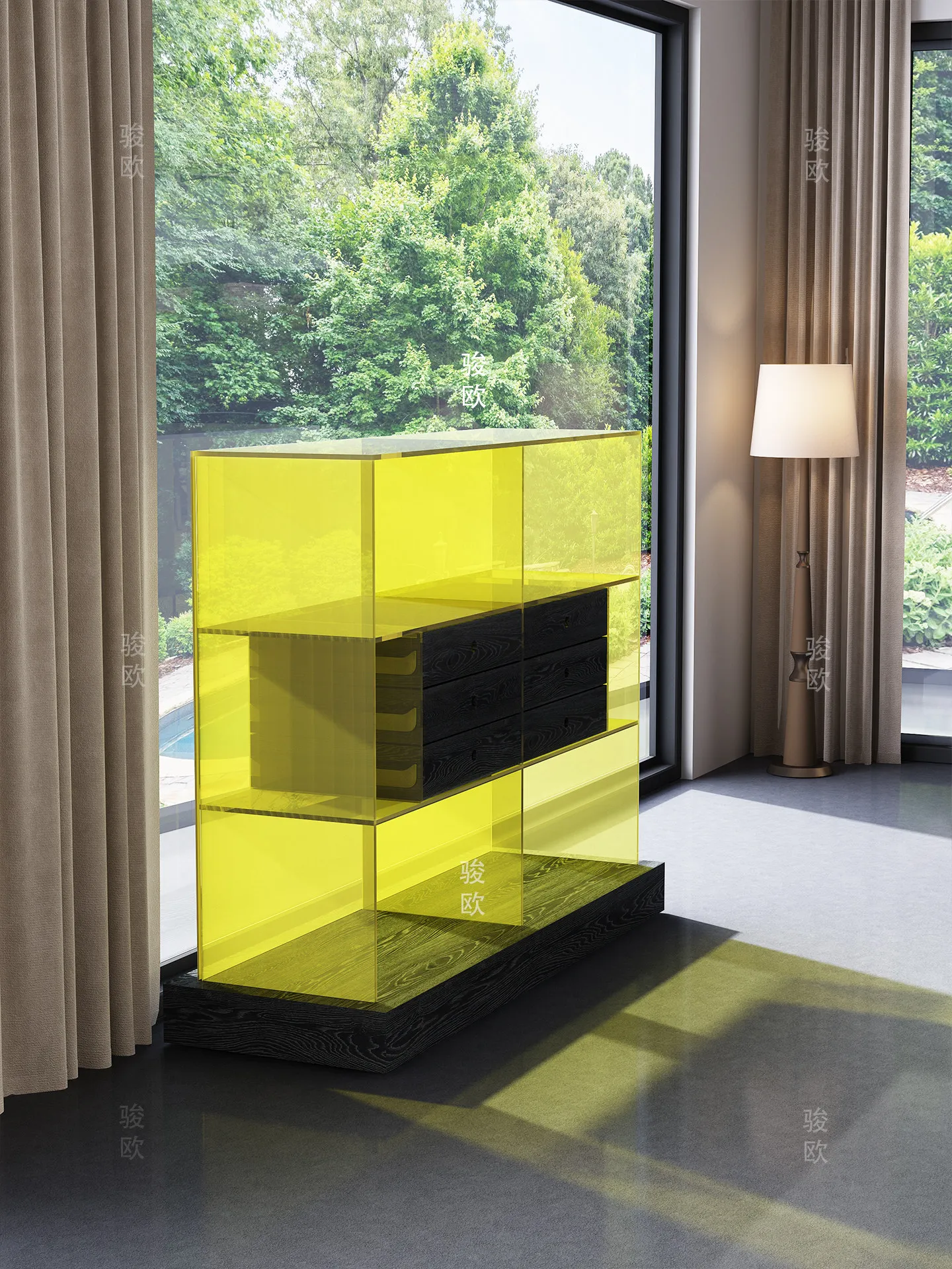 DSA ultra-white tempered glass display case, drawer storage display case, storage, dining side porch, household chest