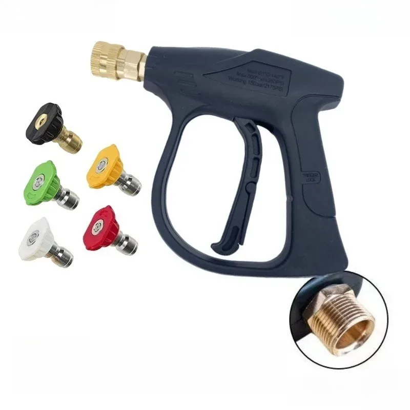 

Оснащен 5-мя насадками и разъемом M22, новостими Пистолет для мойки автомобилей высокого давления, используется для мойки автомобилей и инструментов для чистки сада.