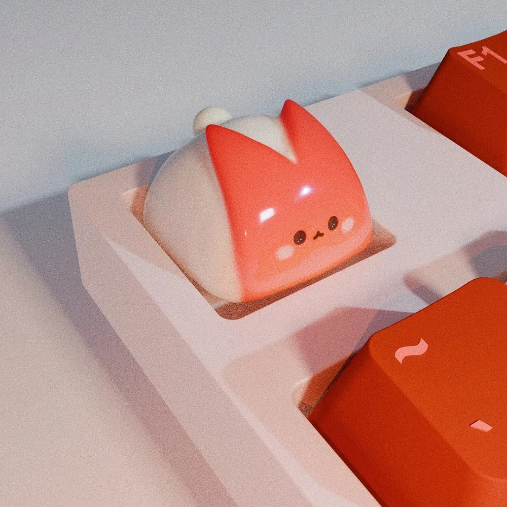 Teclas ESC, conejo pequeño, Apple, teclas hechas a mano de resina personalizadas para teclado mecánico, accesorios para Juegos de Pc, regalos
