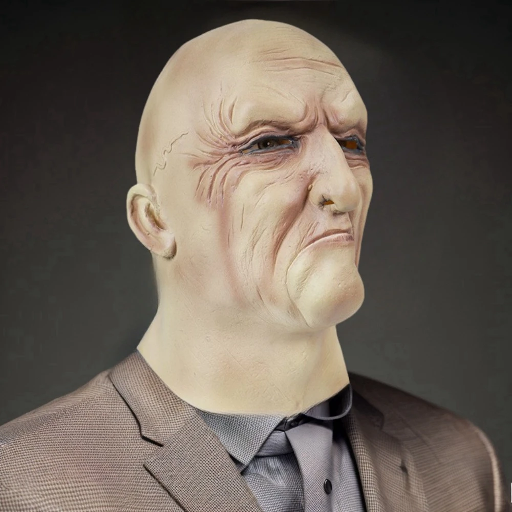 

Terrifying Old Man Mask Realistic Wrinkles Bald Head Role Playing Cosplay Mask Horror Halloween Carnival Party Decoration Props