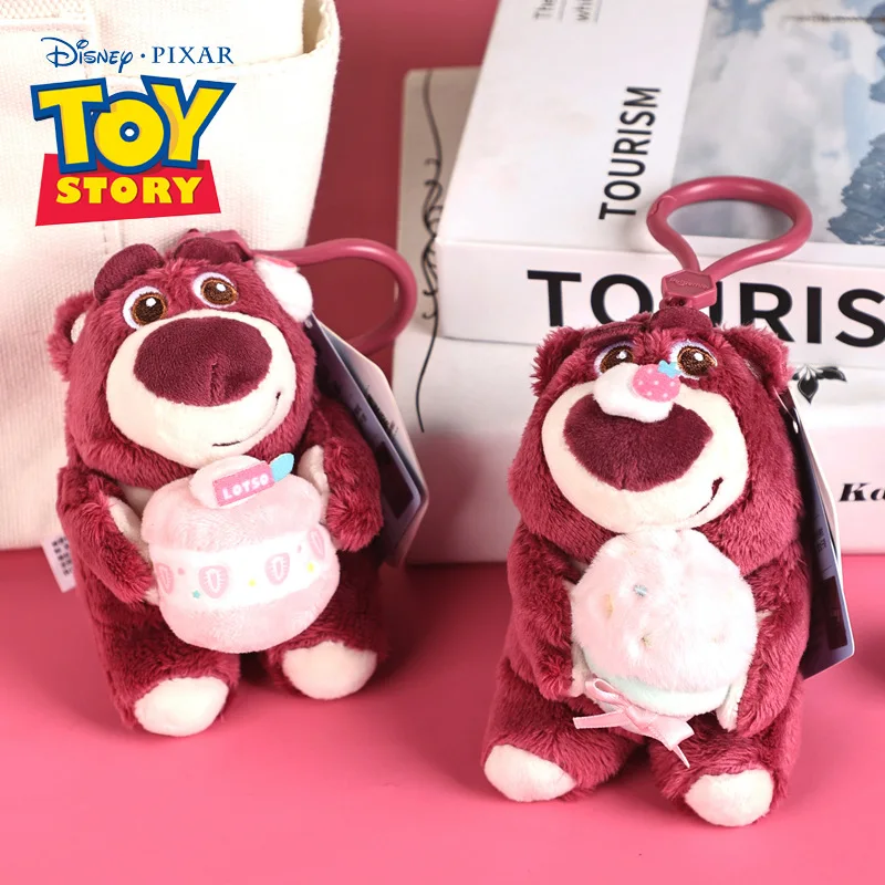 

Miniso подлинный Disney авторизованный клубничный медведь мороженое макарон плюшевый брелок кулон школьная сумка подарок на день рождения плюшевый кулон