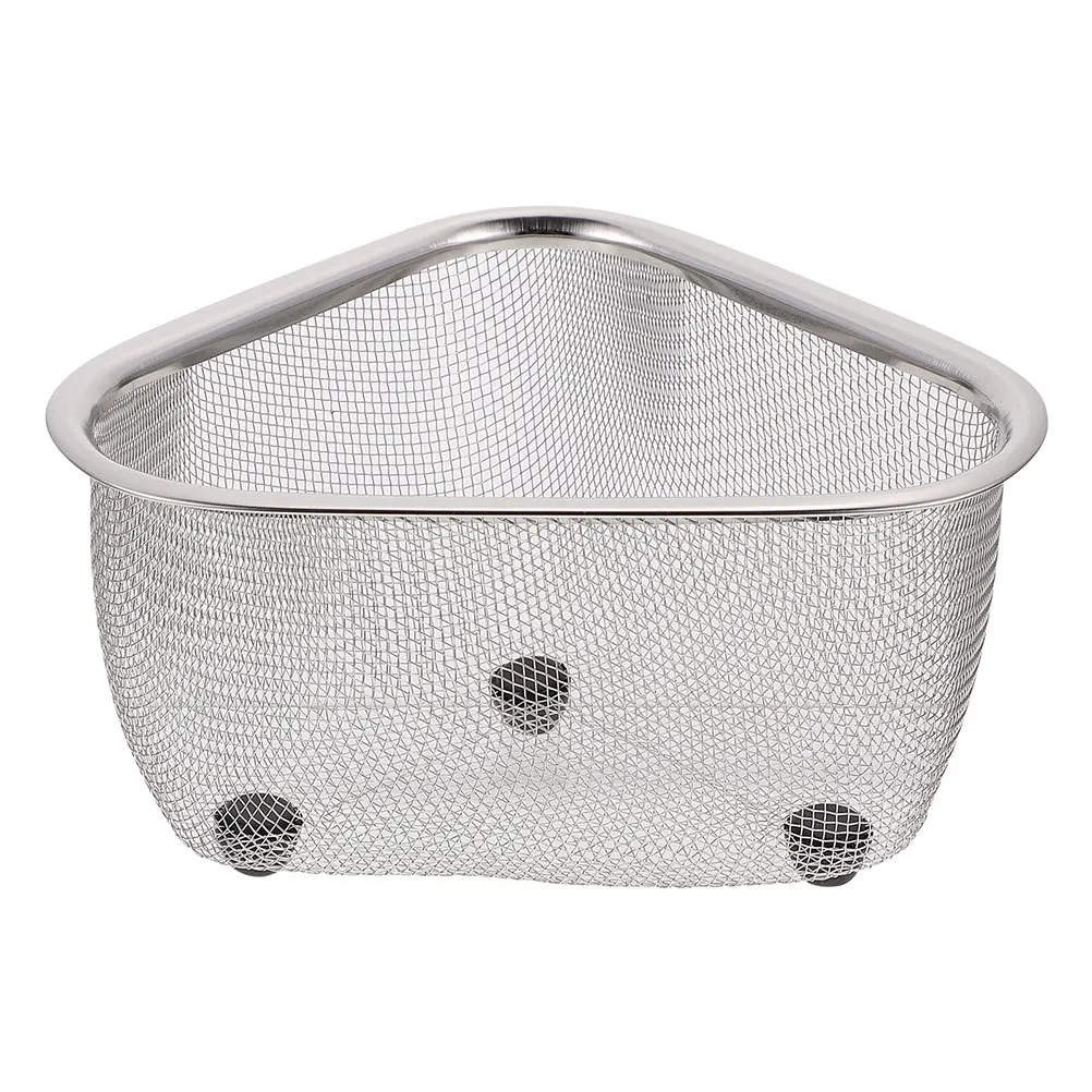 

1Pcs Triangle Sink Draining Basket Stainless Steel Corner Storage Rack Kitchen Sponge Holder Dish Drainer Sink Basket