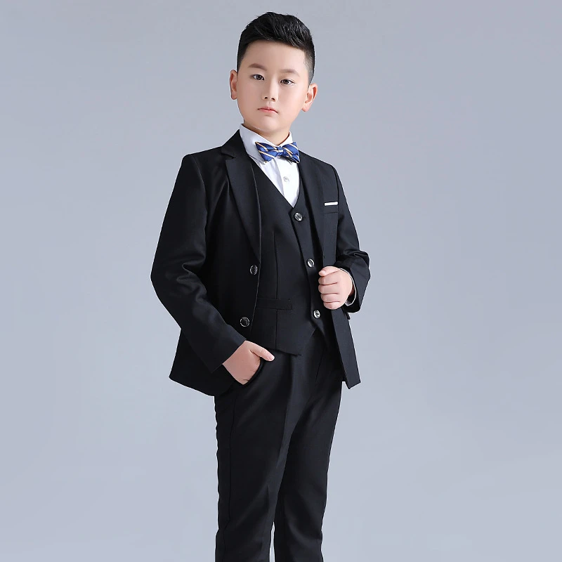 

Boys Overweight Suit Costume Child Plus Size Blazer Vest Pants Kids Oversize Morning Coat Wedding Clothes Set Teens Formal Dress