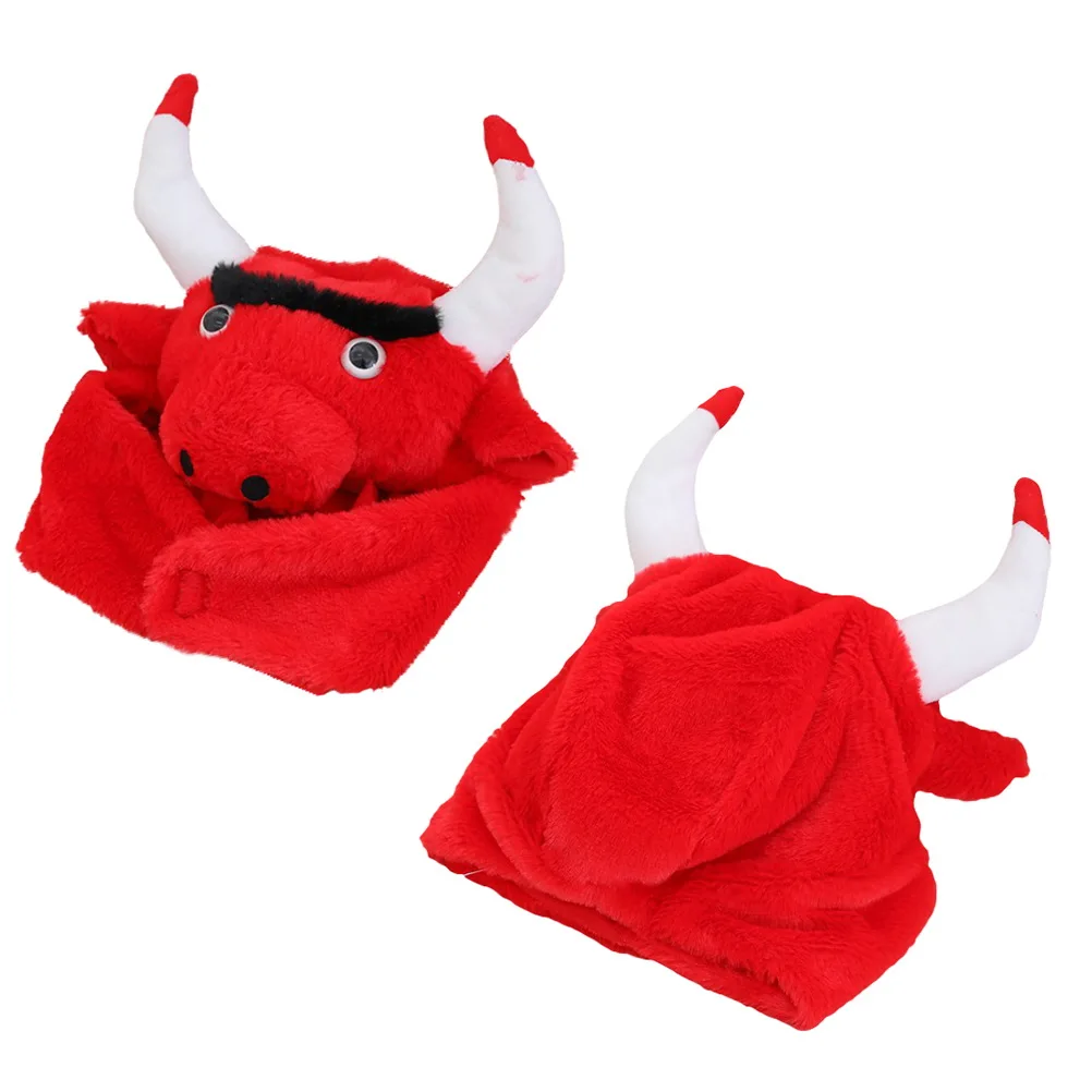 

Cow Headwear Funny Cow Hat Photo Props Cosplay Costume Soft Warm Winter Party Hats Stuffed Animals Kids Holiday Gift