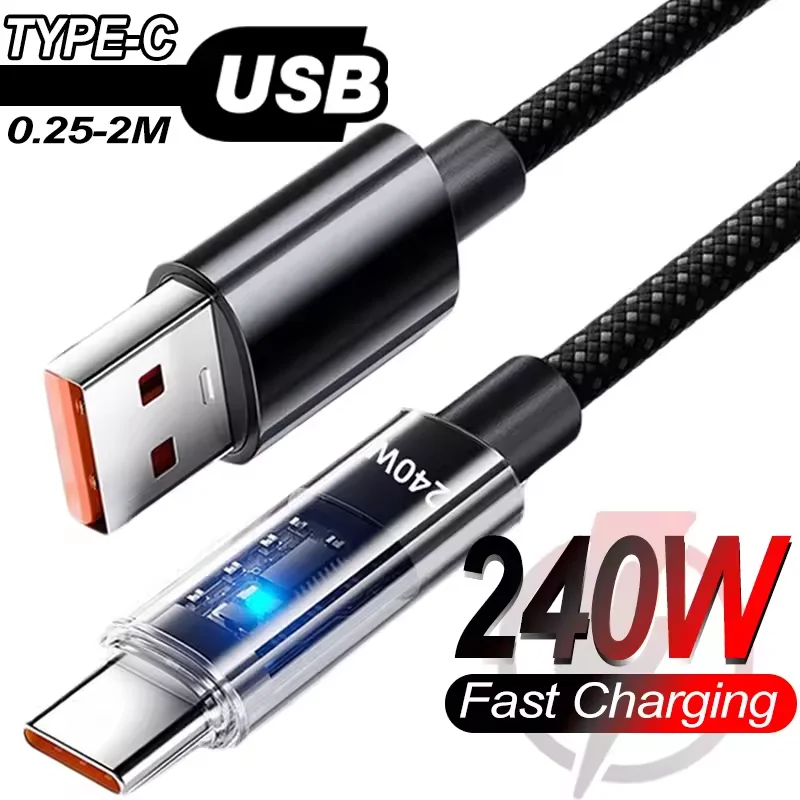 240W QC 3.0 USB To Type C Super Fast Charging Cable For Charger Cable Multi Port Multiple Usb Charge Cord For charging device