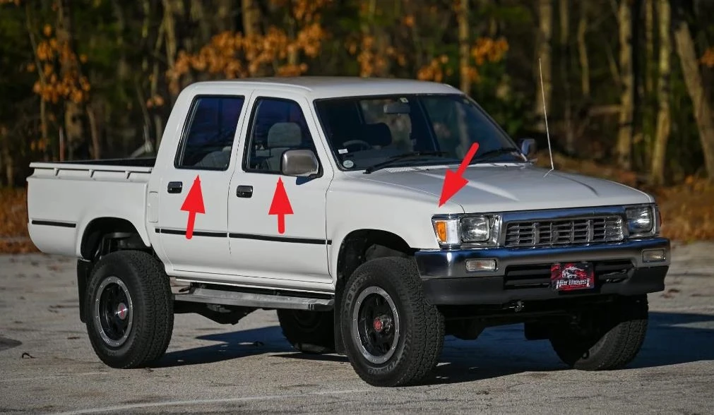 Picture 3: 4 Pcs Weatherstrip Moulding Window Belt for Toyota Hilux 5th Gen 1989-1996 2 Door 68160-89114 for 4runner 75cm N80 N90 N100 N110