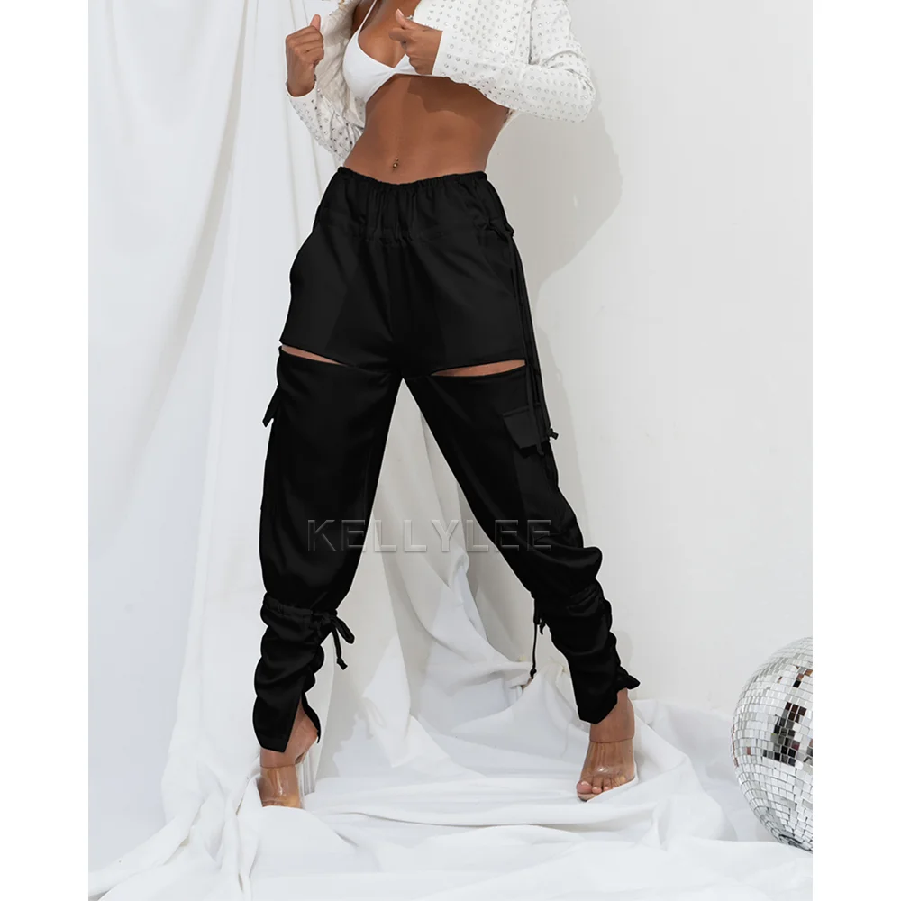 

Straight Leg Wrap Hips Casual Daily Trousers High Quality Unique Loose Fit Casual Pants Soild Trend Cargo Pants Y2K Streetwear