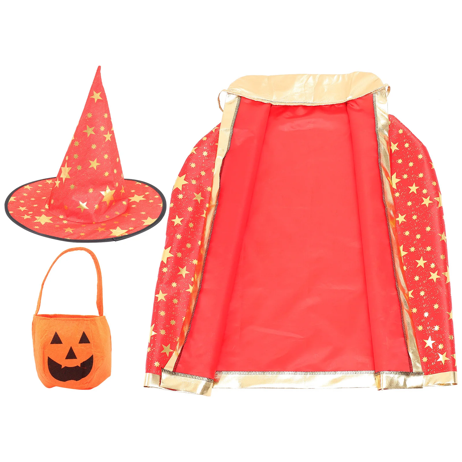1Set Pompoen Thema Kids Cape Hoed Set Halloween Kostuum Cosplay Party Dress Up Kledij Kids Tool Set