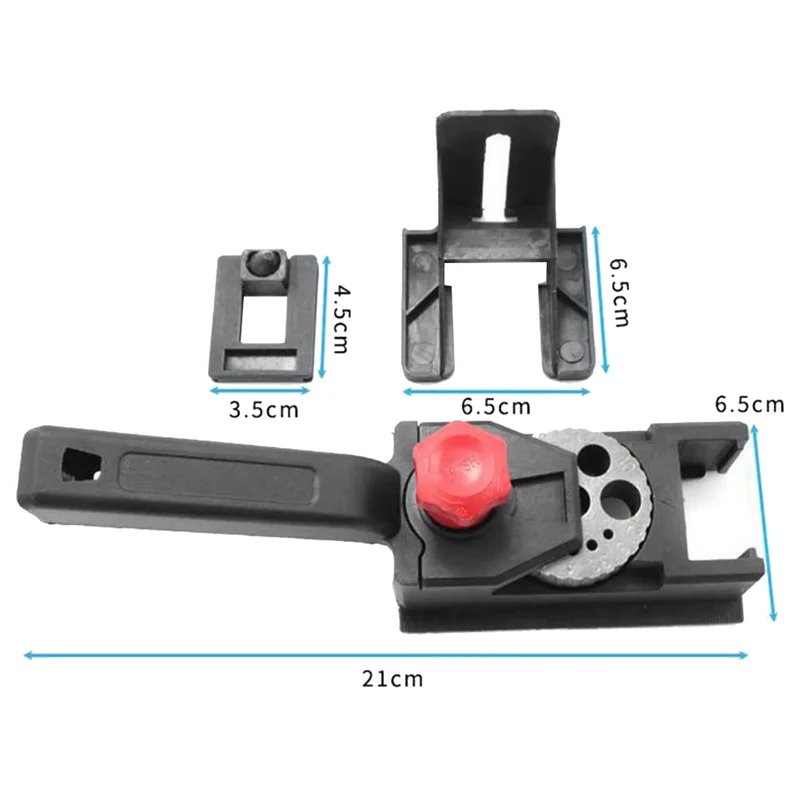 AEE6-Deckbohrführung, verstellbares selbstzentrierendes Dübelvorrichtungsset für 3–12 mm Holzdübel, Bohrführung mit geradem Loch (38-teiliges Set)