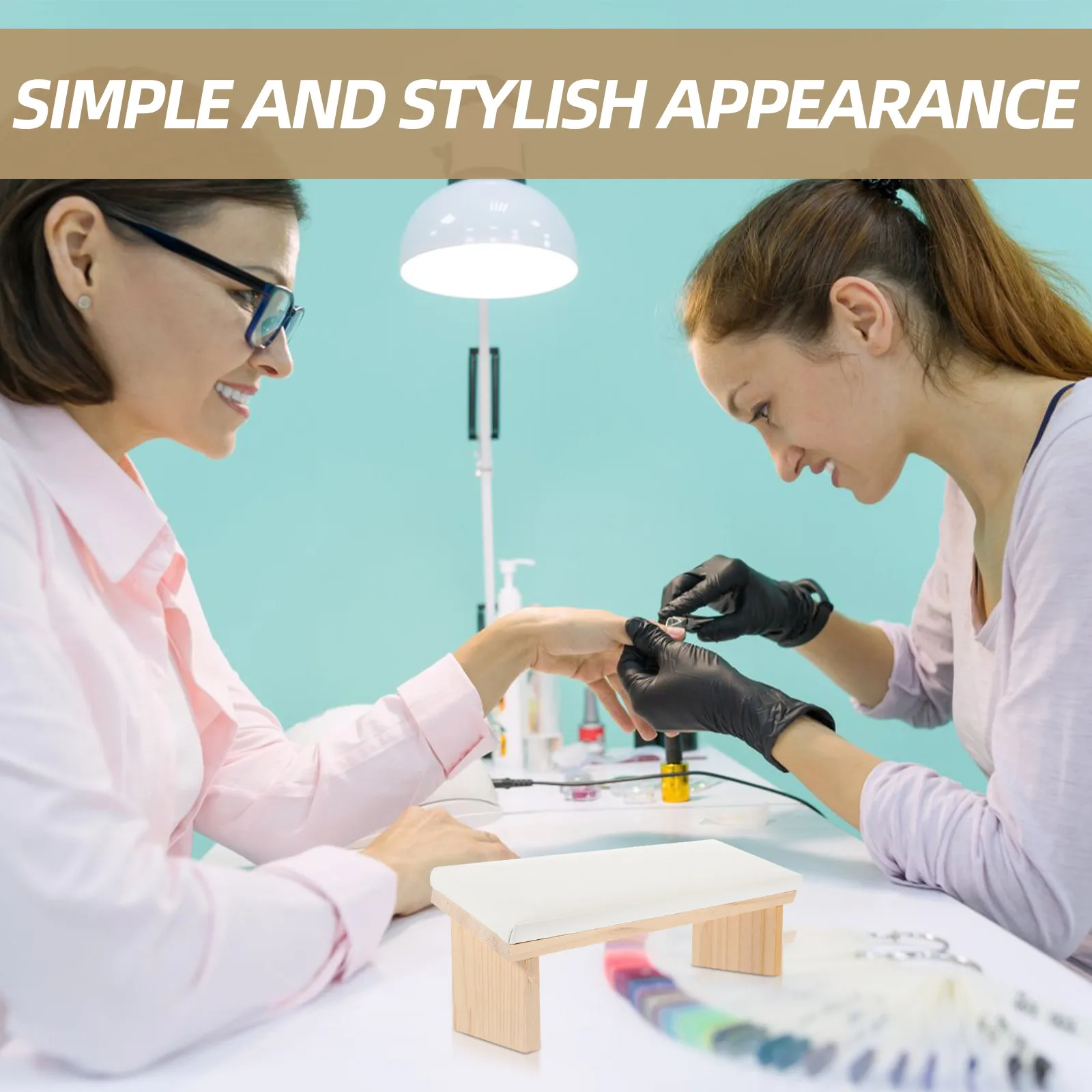 

Professional Manicure Hand Rest Ergonomic Sloping Wood Faux Nail Arm Rest for Salon Desk Acrylic Nails Nail Art Supplies