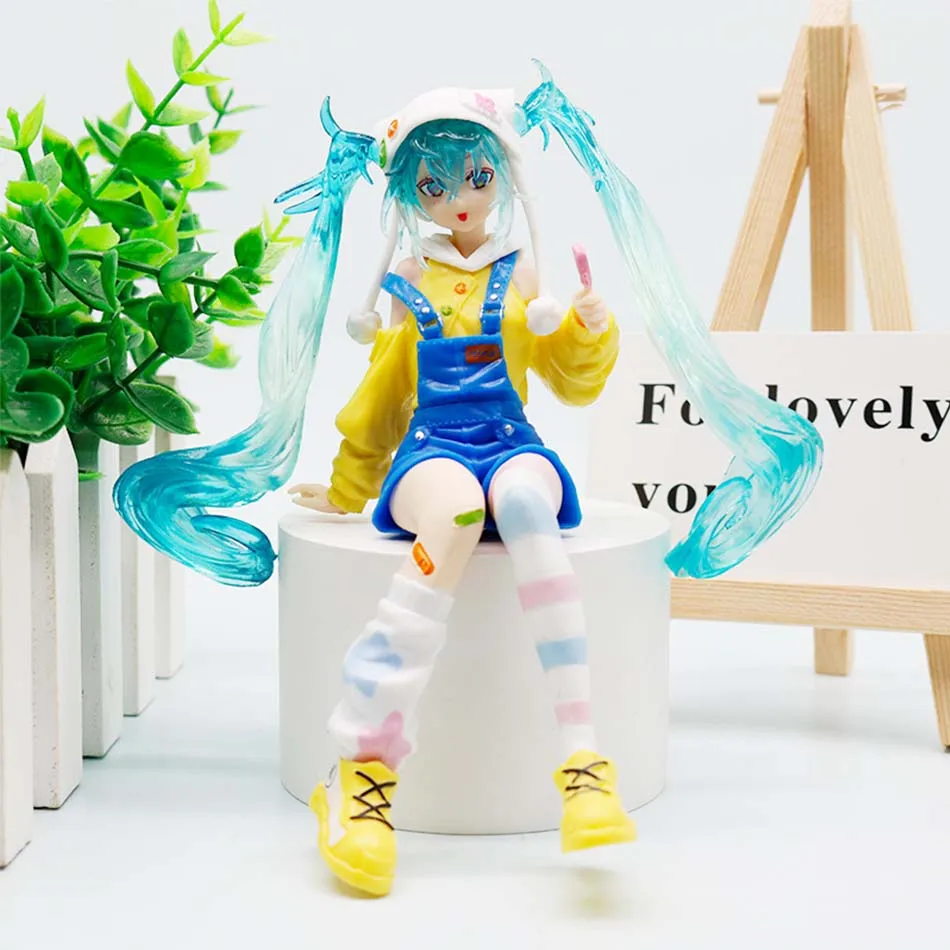 Nowość w magazynie FuRyu Noodle Stopper Hatsune Miku - Wersja Lollipop - Figurka akcji anime z PVC, 15 cm, model kolekcjonerski, zabawka