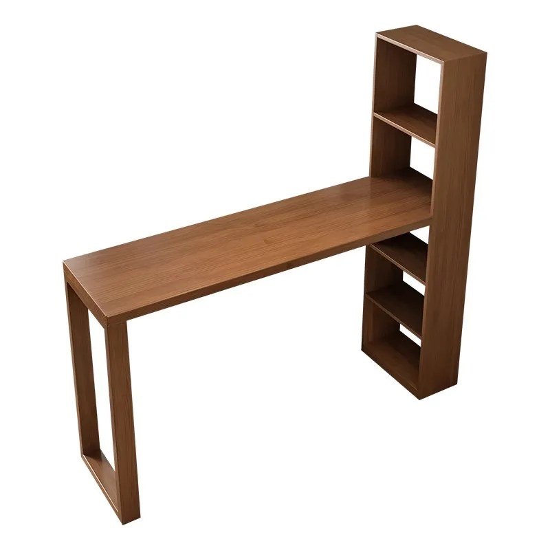 

Стол-перегородка из массива дерева для гостиной и балкона, высокий стол для отдыха, интегрированный винный шкаф для открытой кухни.