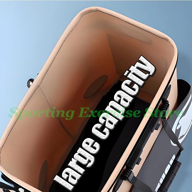 Description Picture 5 of itemFishing Tackle Storage Bag Shoulder Backpack Portable Rod Barrel Camping Multifunction Fishing Bucket Live Fish Protective Box