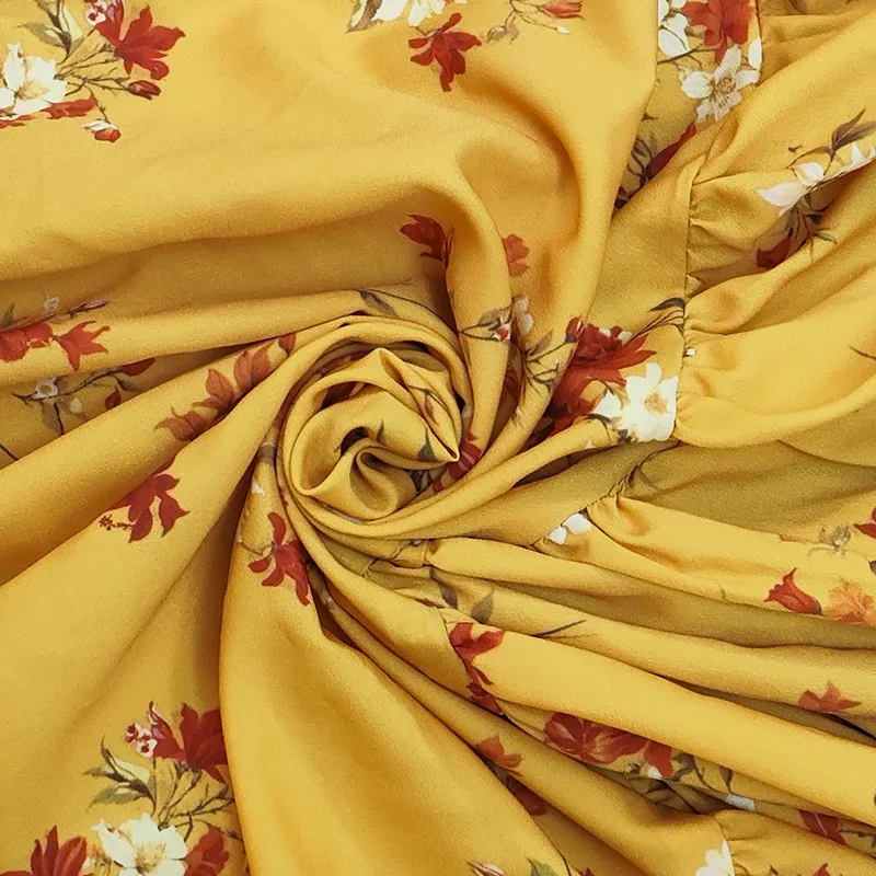 Bohemian Printed Women's Dresses French Shirt Fashion A-line Spring/Summer V-neck Casual Clothing Long-sleeved Women Dress