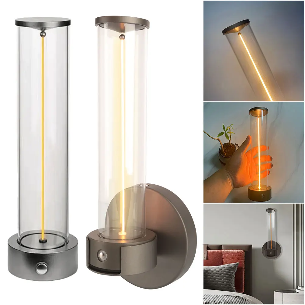 

Magnetic Wall Light Magnetic Suction Desk Lamp Minimalist Wall Lamp Clear Wall Sconce for Stair Hallway Porch