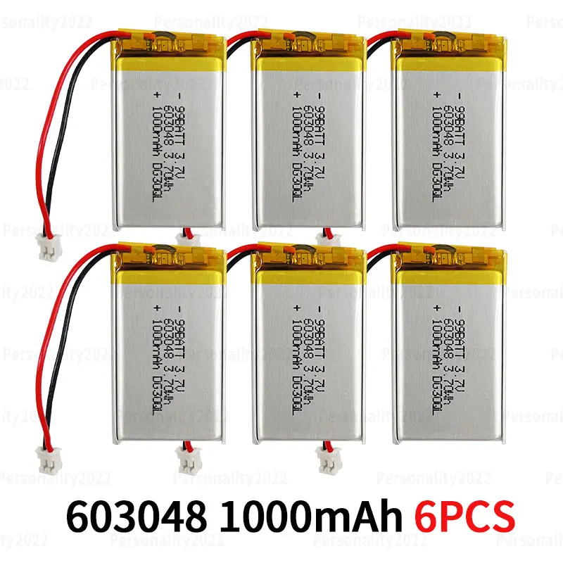 603048   3,7 V Akku 1000 mAh wiederaufladbare Lithium-Batterien Polymerzelle für Spielekonsolen-Controller Sehnenpistole Bluetooth-Headset 5