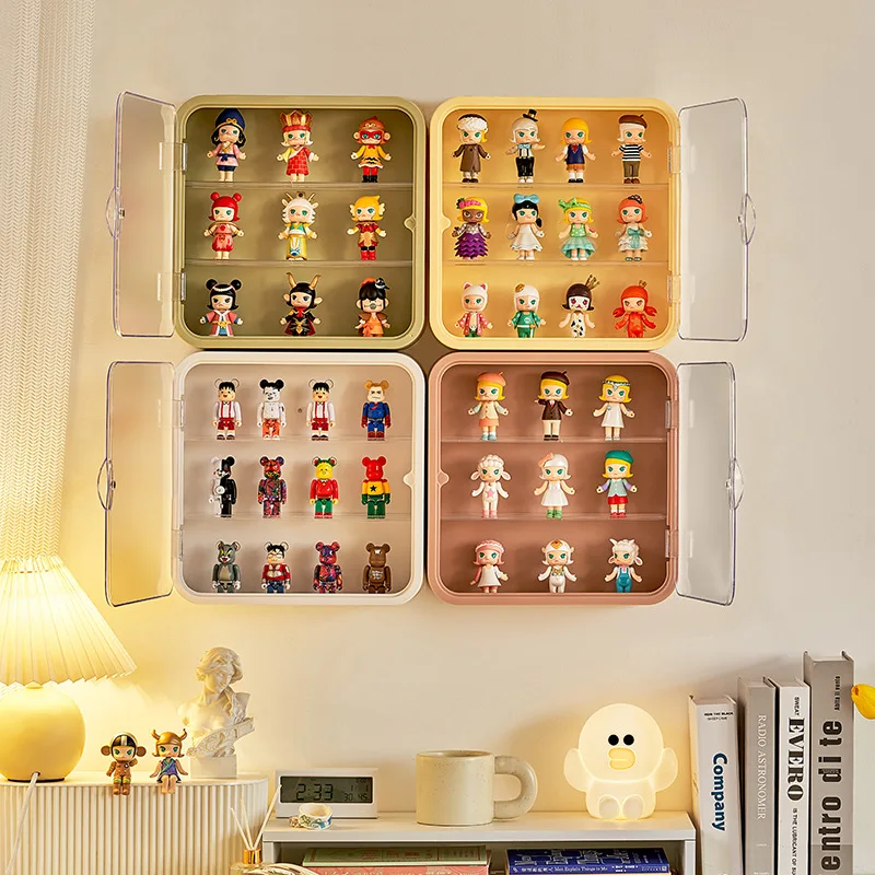 Wall Mounted Blind Box Doll StoragWae Display Stand Toy Display Cabinet Acrylic Storage Box Dust-proof Figures Display Organizer