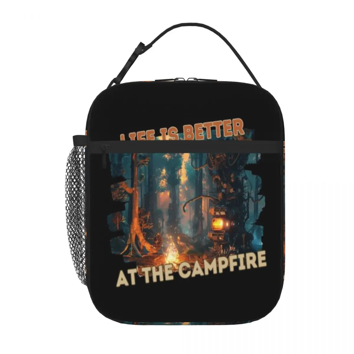 Hot Sale Life Is Better At The Campfire Shirt Design Fashionable Insulated Snack Tote Daycare Meal Small Lunch Bag