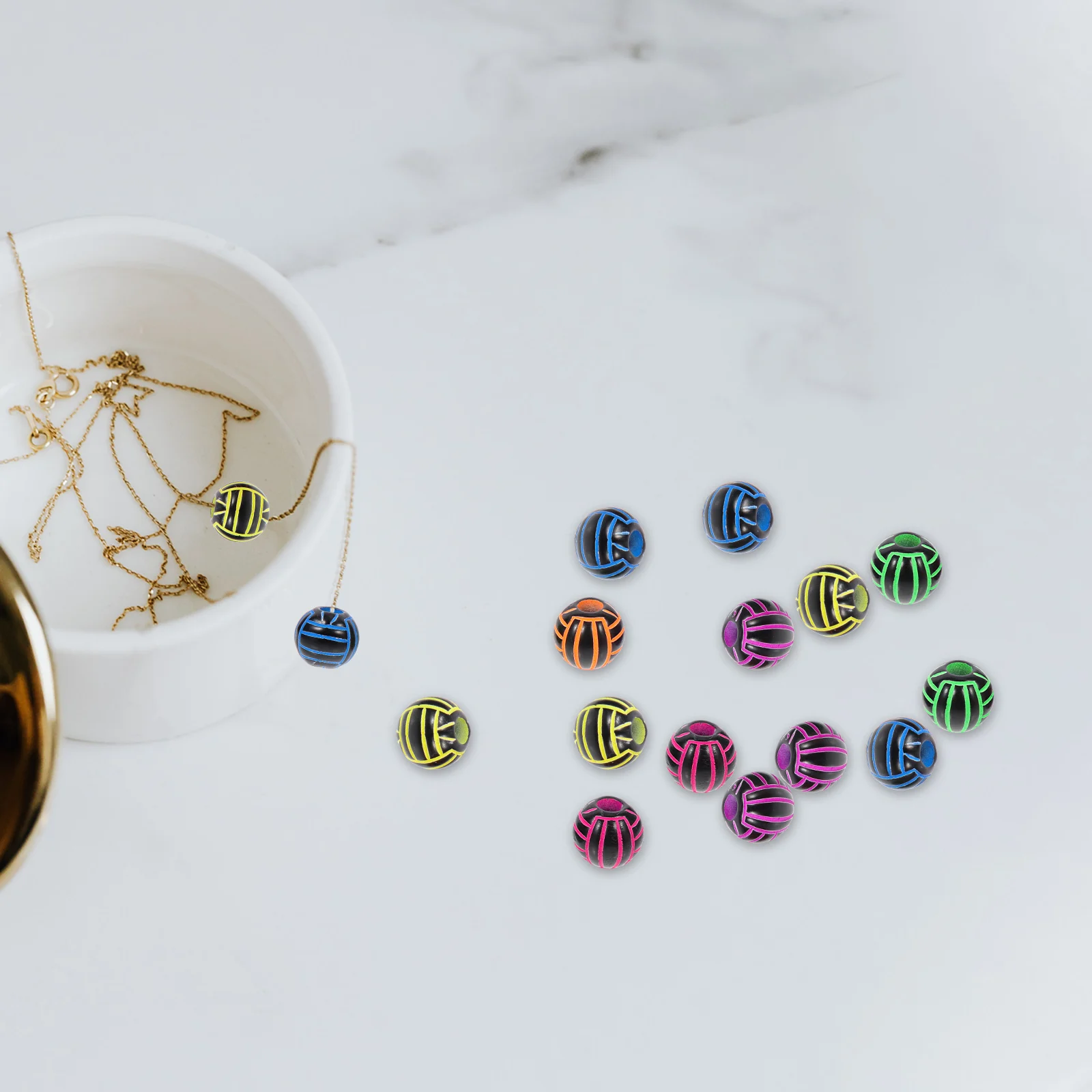 

100 Pcs Beaded Bracelet Jewelry Shape Shaped Large DIY Crafts Sports Beads Making Small