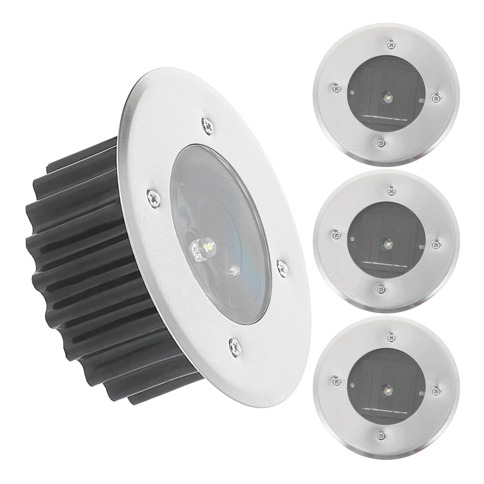 

4Pcs Reliable Solar Energy Lawn Lights, Weather-Resistant Stainless Steel Sense Lamps for Patio and Backyard