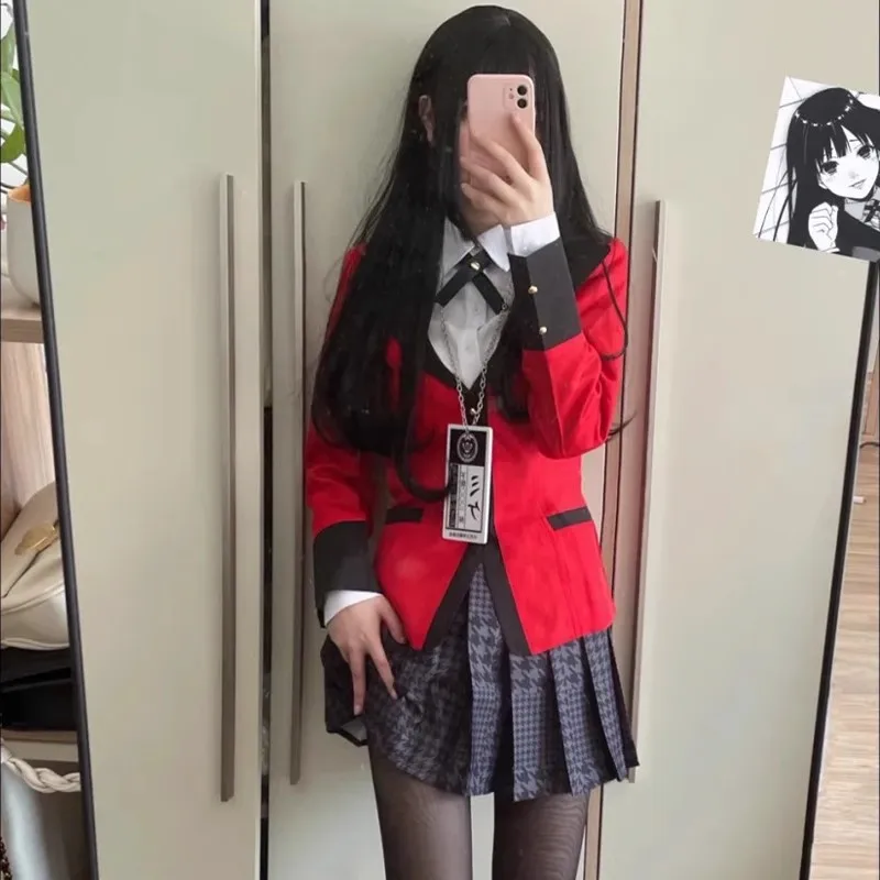 

Anime Kakegurui Jabami Yumeko Cosplay Costume Halloween Sayaka Compulsive Gambler Japanese School Girls JK Uniform Halloween Cos