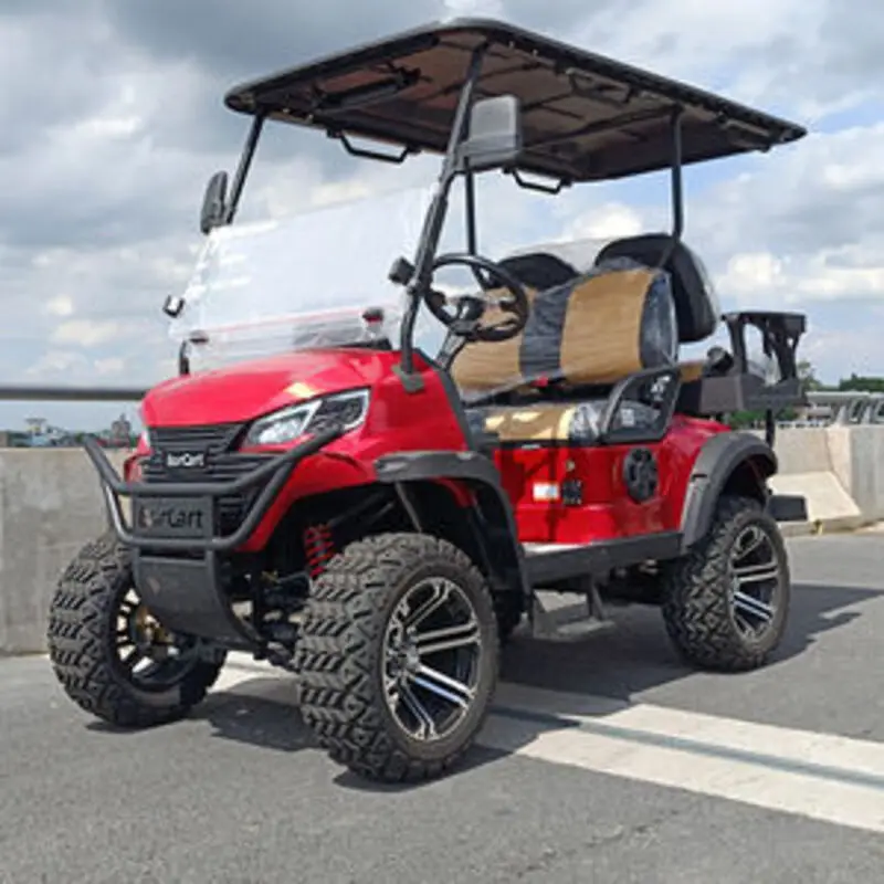 Golf Cart 4 Wheel Electric Vehicle 2 Seater Rear Cargo Rack For Villa Golf Course Community Utility Buggy