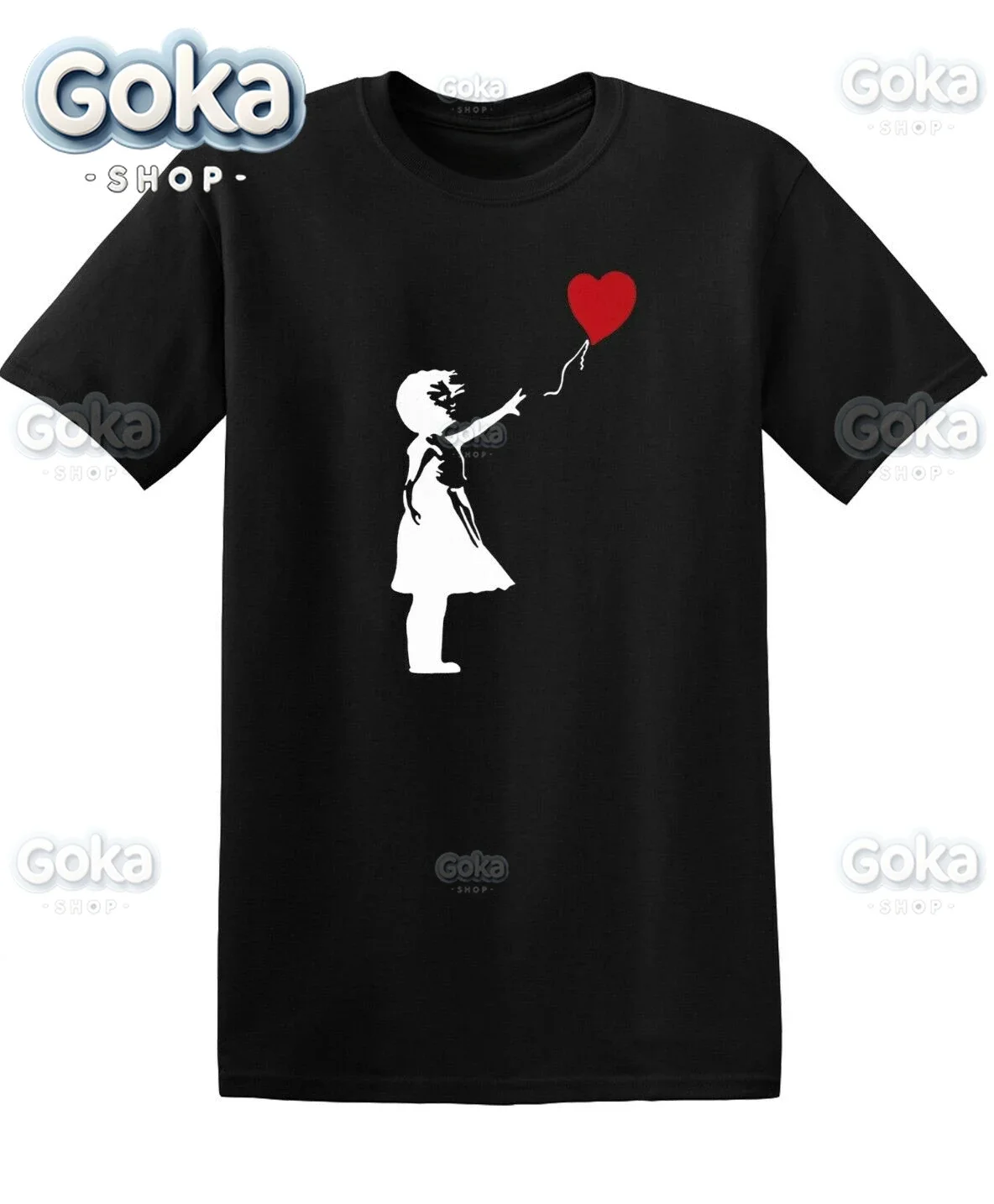 

BANKSY WITH HEART BALLOON Graphic T Shirts Mens Clothing Tops & Tees Cotton Women Printed T-shirt Y2K Clothes Cute Funny Tshirt