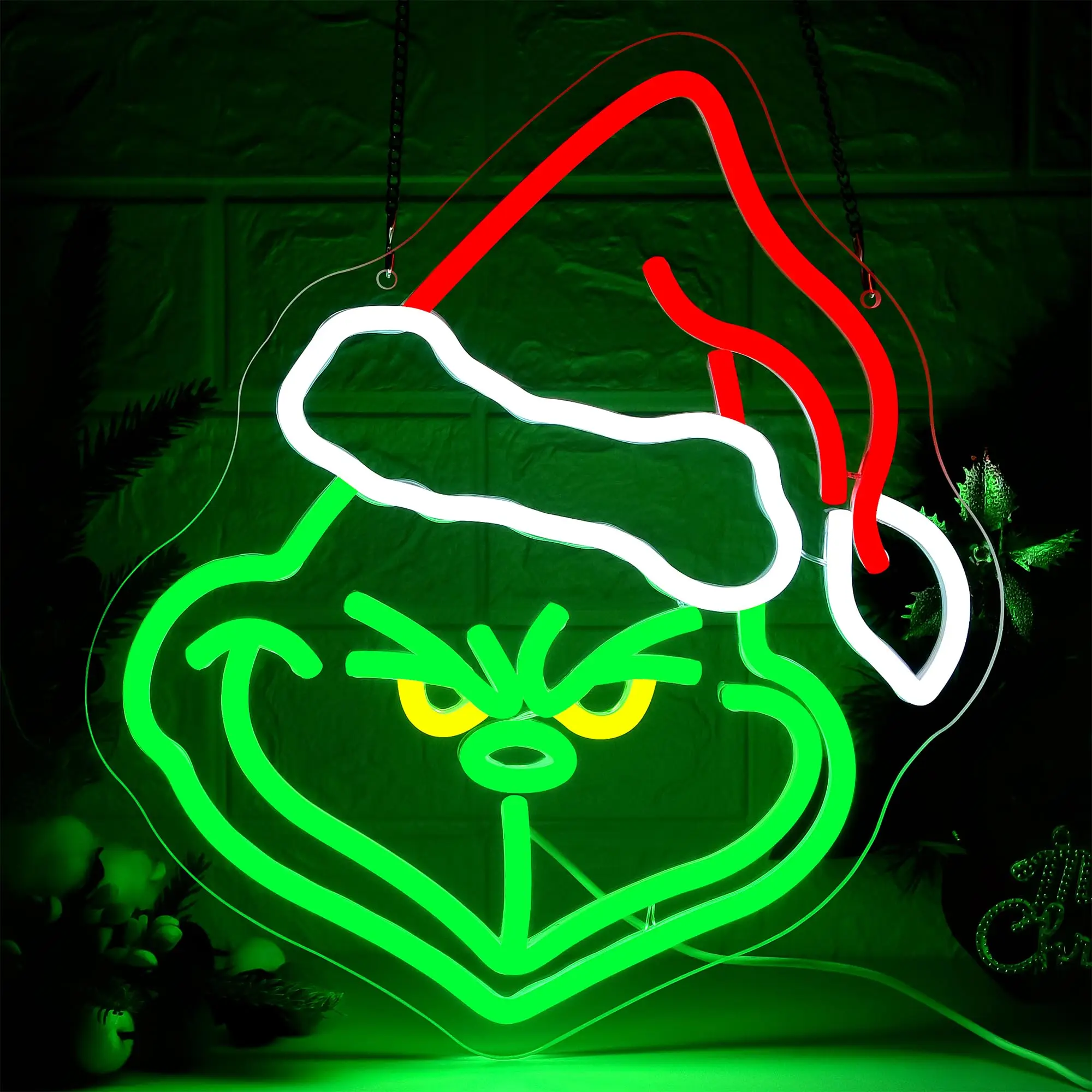 Christmas Neon Sign  USB Dimmable Switch Light Up Sign Wall Decor for Bedroom Holiday Bar Christmas Party Decor