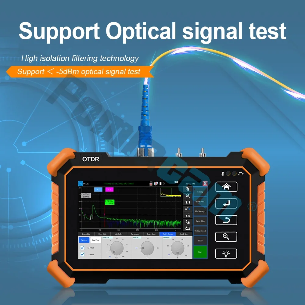 Handheld OTDR Tester Dual Wavelength Fiber Tester MOT-31C OTDR 4 Inch Multi-function Fiber Optic Test Equipment 4000mAh Battery