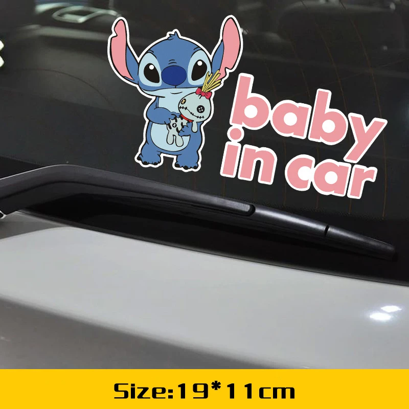 New Disney Cartoon Stitch Car Sticker Anime Figure Stitch Auto Window Driving Mirror Decals Rear Stickers Kawaii Car Decor Gifts