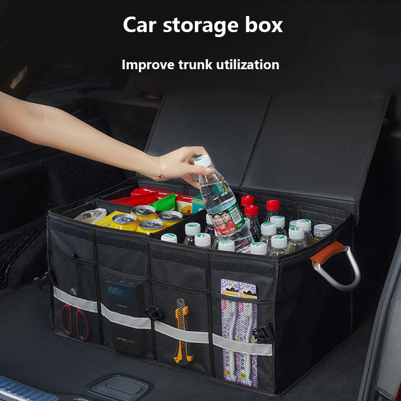 Foldable Car Trunk Storage Box - Versatile Organizer Box for Vehicle Storage Efficiently Arranges Items Auto Interior Storage