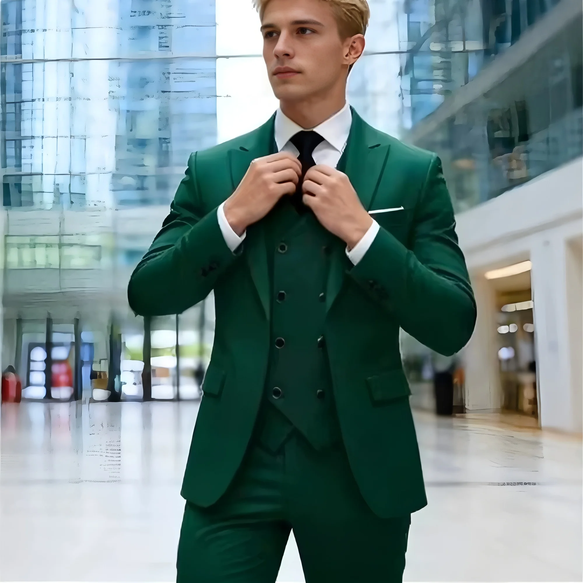 

Мужской приталенный однобортный костюм в британском стиле, однотонный, для деловых встреч, свадеб и торжеств, высококачественный, дышащий, легкий