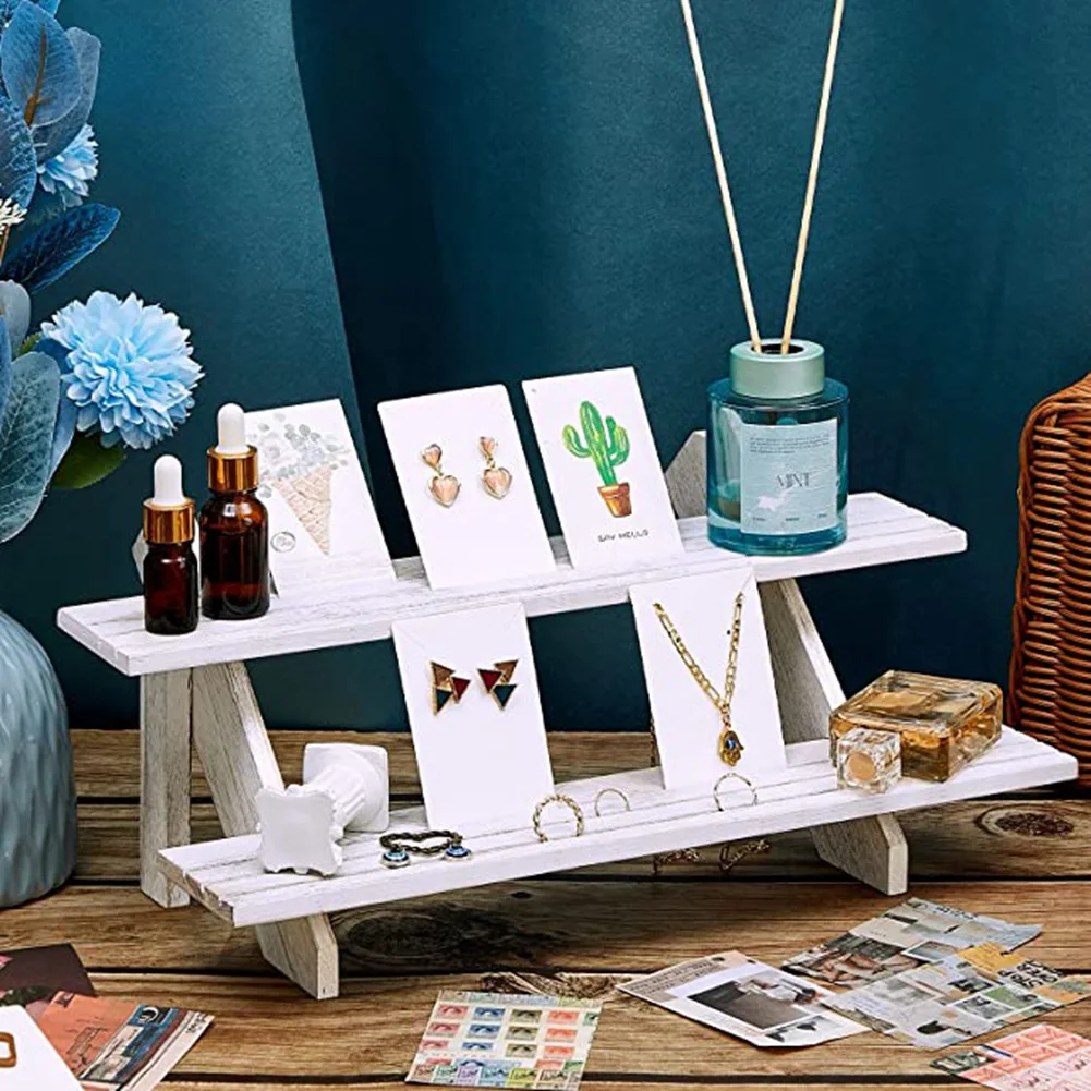 

101Pcs Wood Earring Display Stand Wood with 100 Pcs Earring Card for Selling Merchandise Jewelry Display Organizer