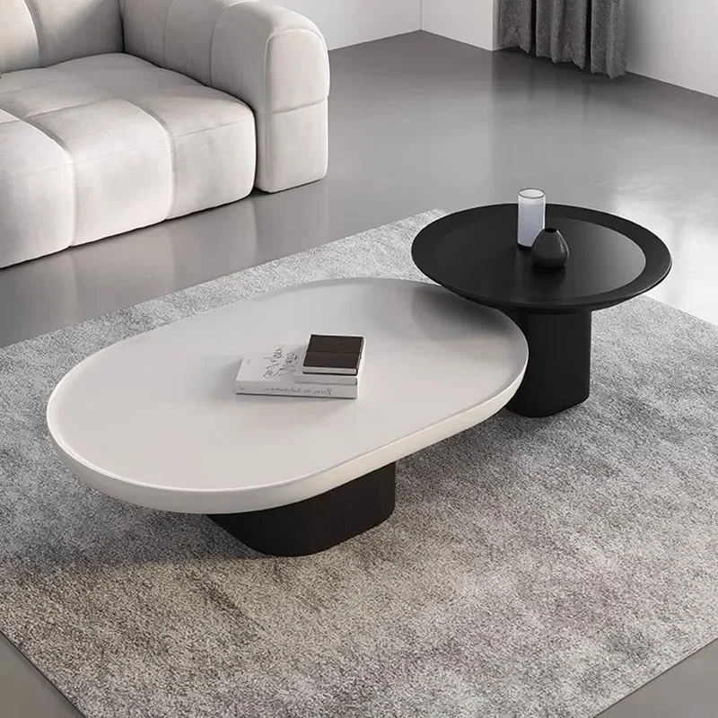 

Living Room Designer Coffee Table Trau Simple Black Minimalist White Side Table Nordic Round Mesita Auxiliar Nordic Furniture