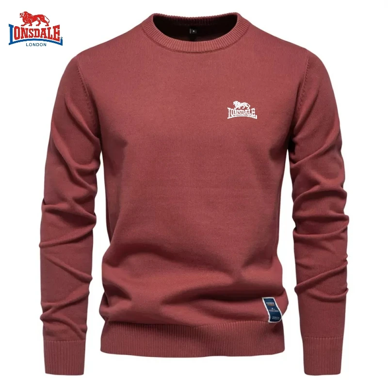 LONSDALE New Men's High Quality Long Sleeve Round Neck Sweater Knitted Sweater Autumn/Winter Trendy Fashion Casual Versatile T-s