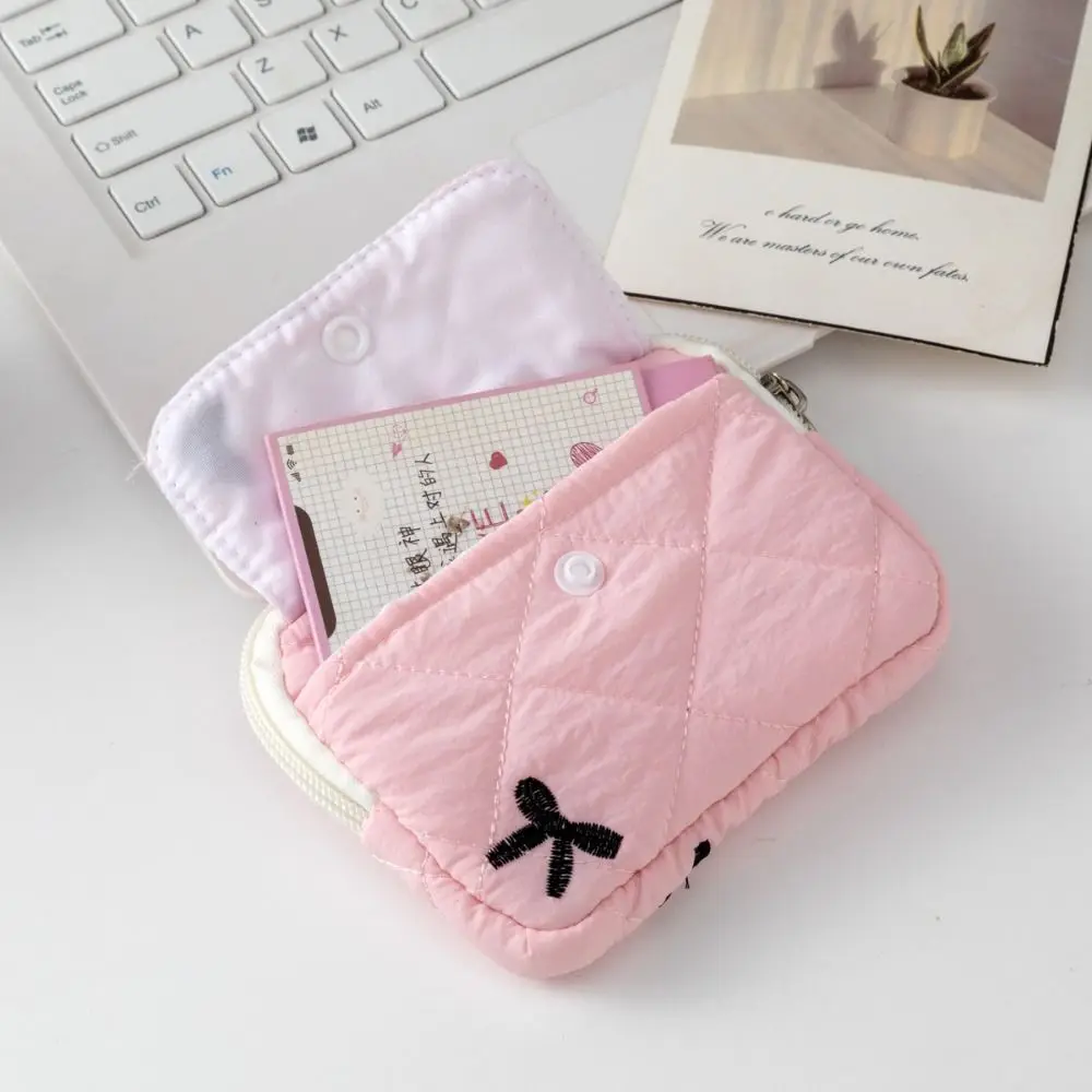 New Cartoon Floral Coin Purse Bow Print Large Capacity Storage Bag Wallet