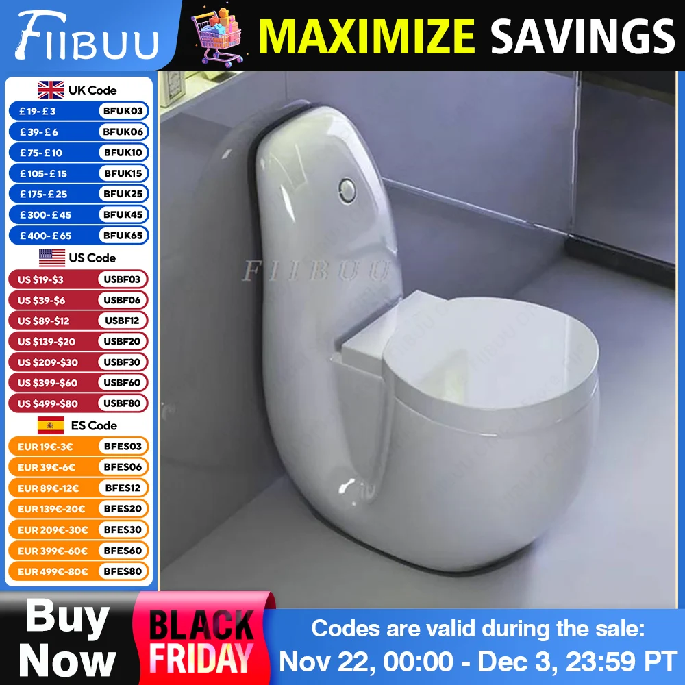 New Household Toilet For Small Size Housing Creative No Water Pressure Limit One Piece Toilet For Bathrooms Soft Closing Seat