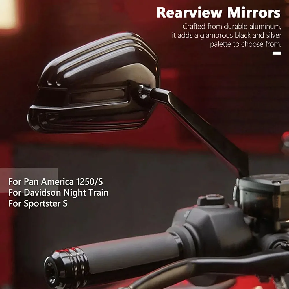 สําหรับPan America 1250 2021- Sportster Sรถจักรยานยนต์Handlebarกระจกมองหลังด้านหลังกระจกมองข้างชุดสําหรับDavidson Night Train