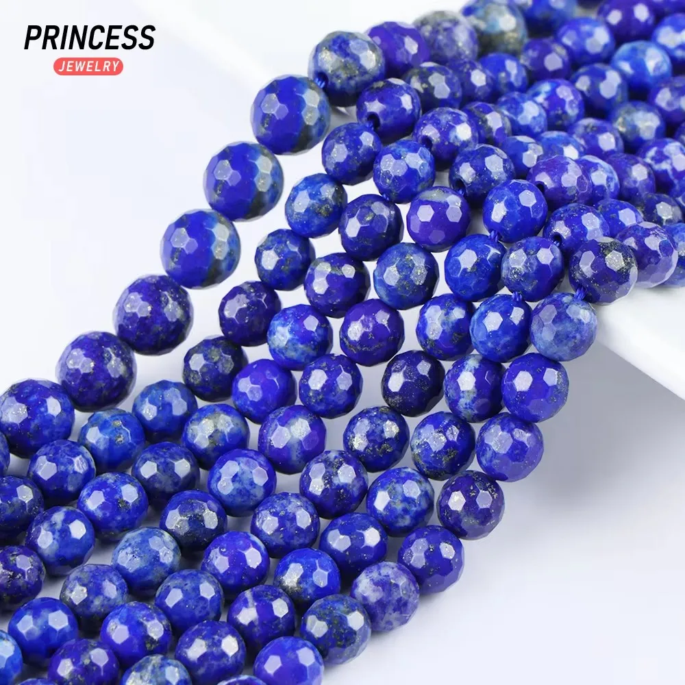 

A+ Natural Faceted Lapis Lazuli Non Staining Loose Beads for Jewelry Making Bracelet Necklace DIY Accessories 4 6 8 10mm