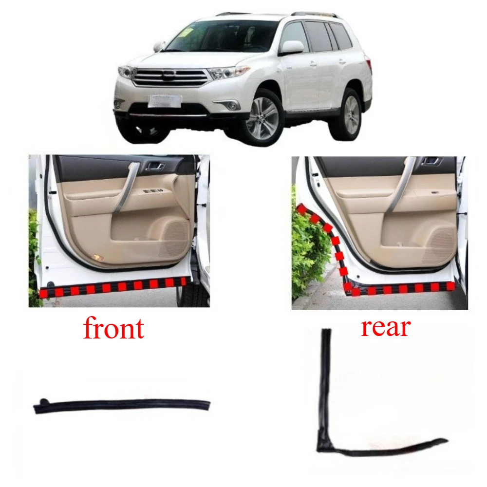 

1 Piece Front and Rear Door Protection Panel Rubber for Highlander 2009-2014 Side Door Sealing Strip Accessories