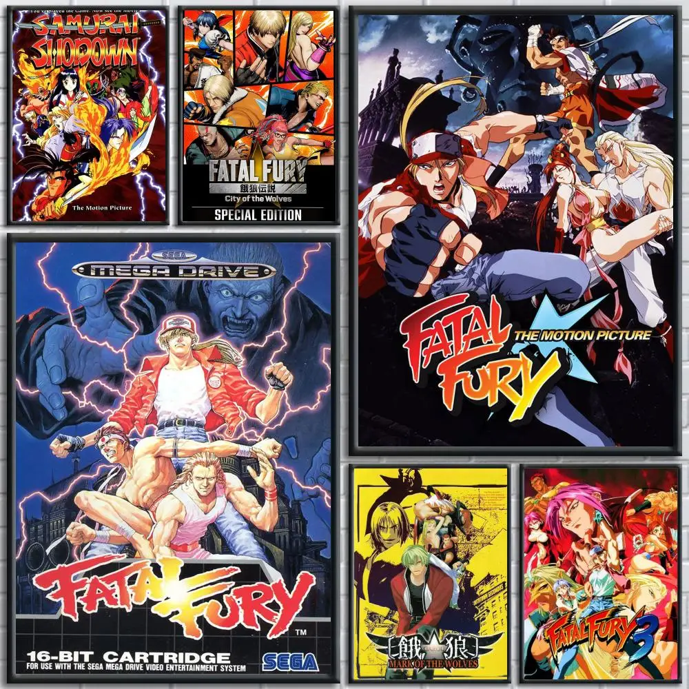 Fighting Game F-Fatal Fury Poster Modern Aesthetic Wall Art Print Minimalist Poster Bedroom Living Room Home Decor Gift