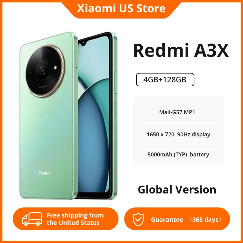 Global Version Xiaomi Redmi A3x 4G Smartphone 4G 128GB 6.71'' 90Hz Display 5000mAh Battery 1650x720