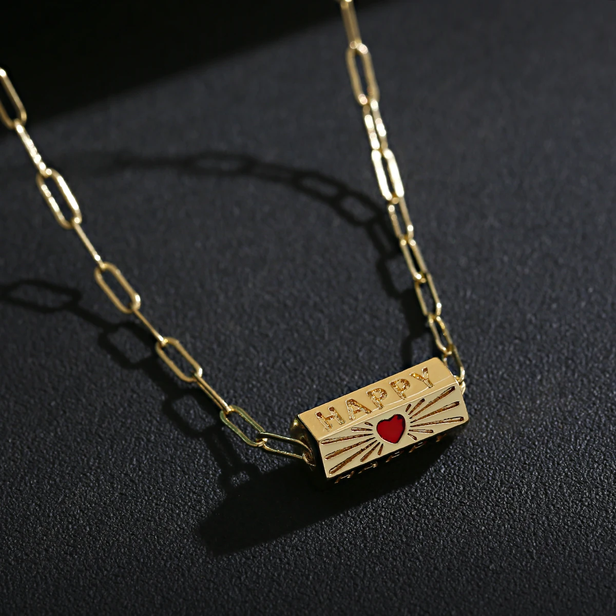 Enamel Copper Dripping Oil Pendant Necklace for Women Fashion Party Jewelry Lucky Art Punk Hip Hop Charm Gold Color Choker - Image 5