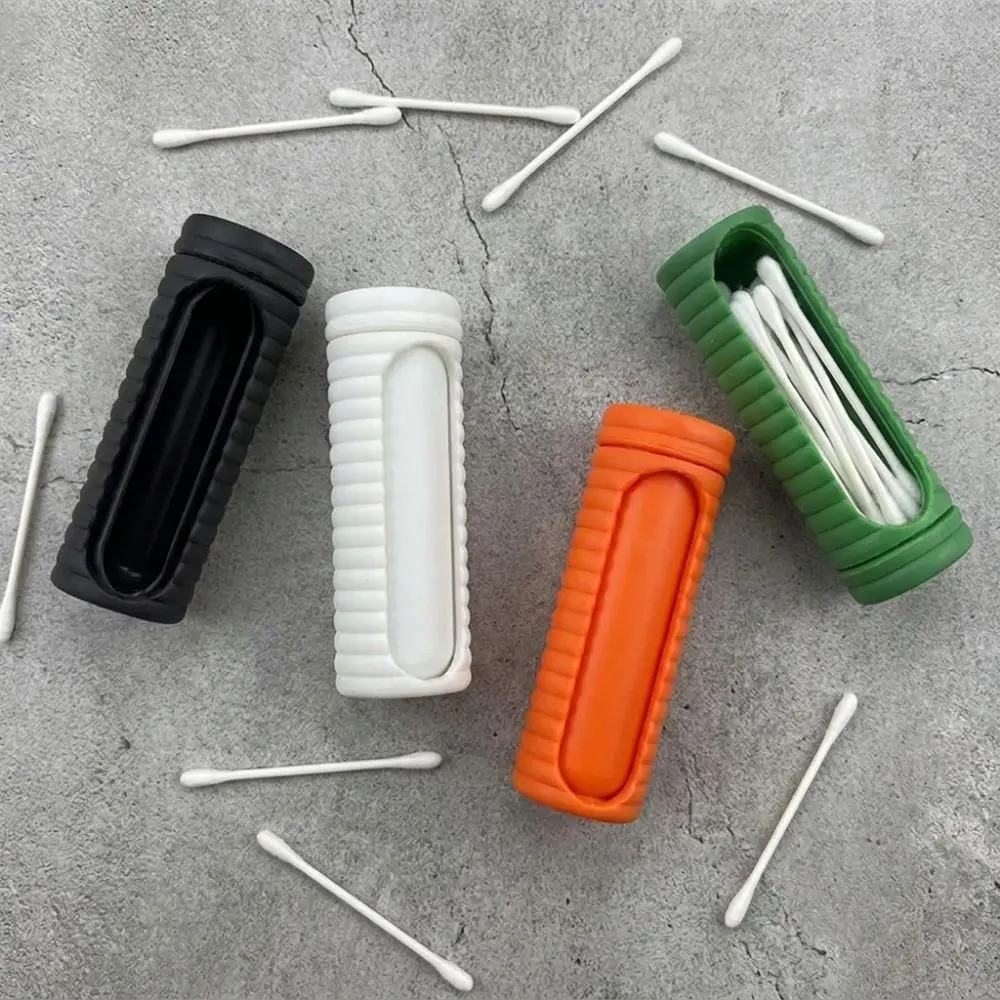 Practical 3D Printed Cotton Swabs Storage Box Rotatable Plastic Toothpicks Storage Box Dust-proof Swab Holder for Home
