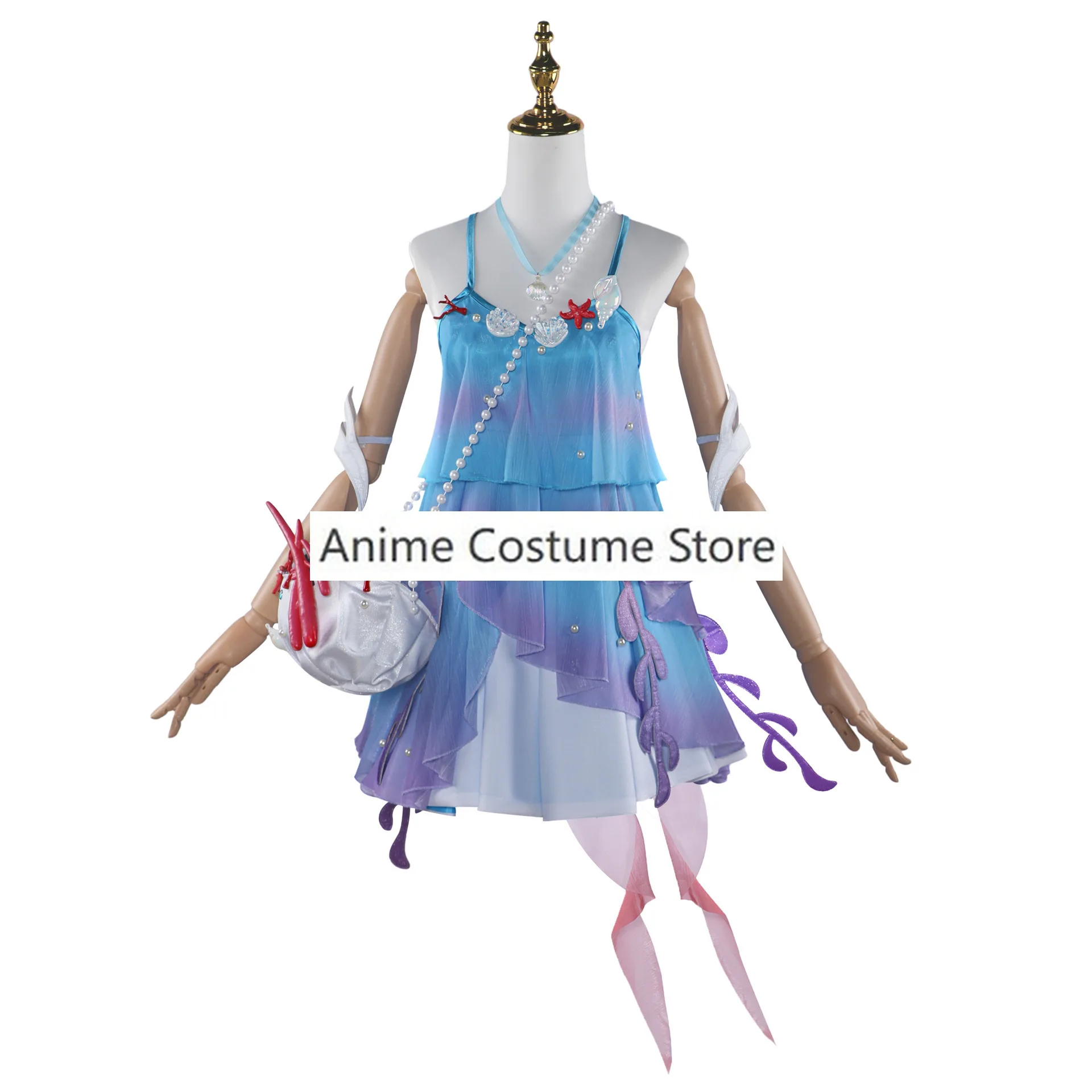 เครื่องแบบใหม่ของกษัตริย์ดอเลียชุดคอสเพลย์ผู้หญิงชุดเดรสกระเป๋าใส่เซ็ตสร้อยคอหมวก Liya เล่นบทบาทเสื้อผ้ากุลสตรีเสื้อผ้า