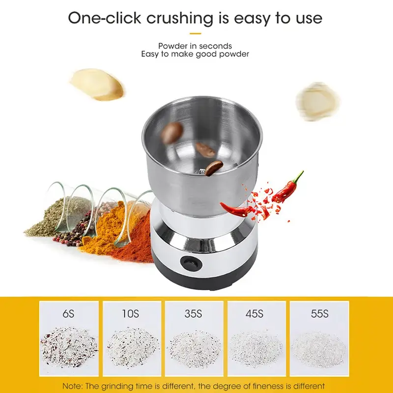 مطحنة كهربائية صغيرة منزلية 300 مل، مطحنة فائقة الدقة لطعام الأطفال والقهوة والتوابل والفلفل والحبوب، بشفرات 2/4 - 4