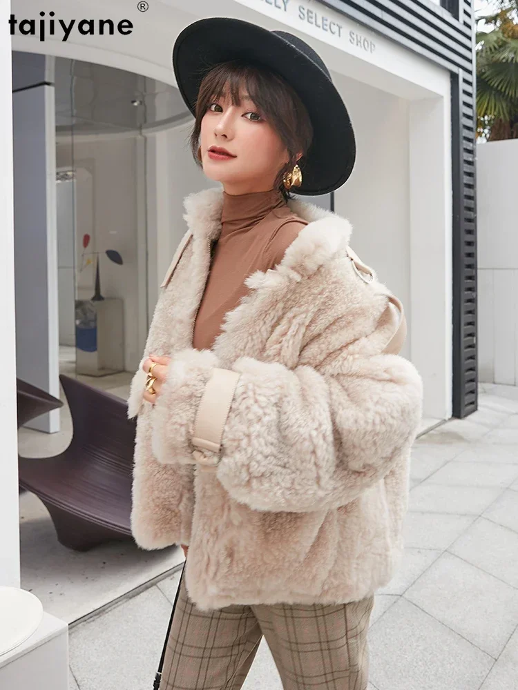 Tajiyane Natural Wool Fur Coats for Women 2023 Real Fur Coat Womens Korean Style Fur Jacket Korean Style Manteau Femme Hiver