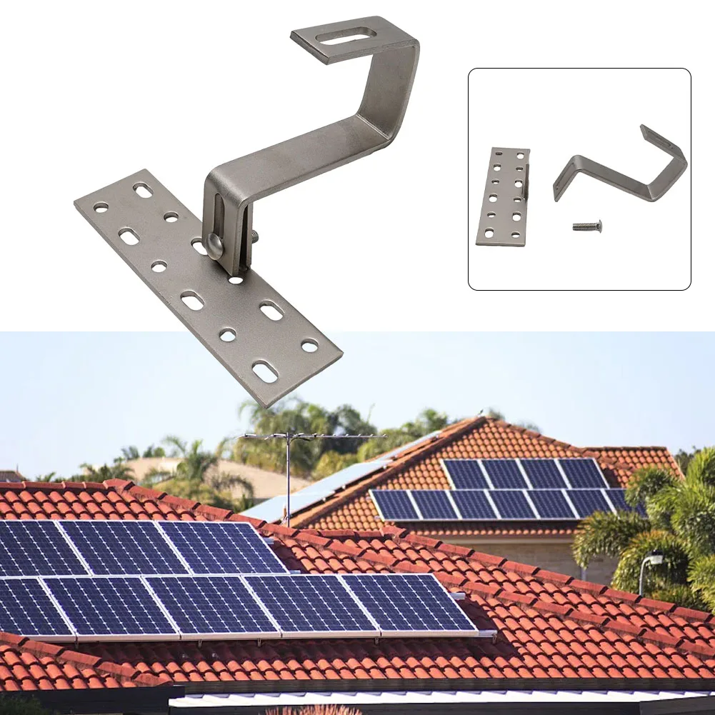 

Brand New PV Hook Photovoltaic Hook 2-Way 304 Stainless Steel Adjustable Photovoltaic Solar Roof Hooks For Solar Panels