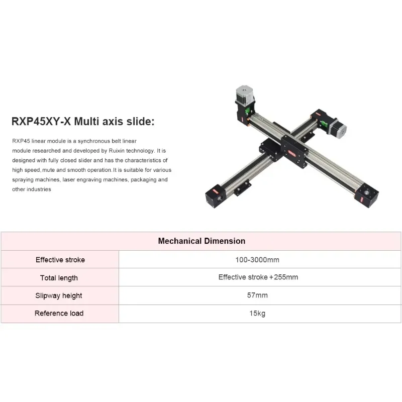 QRXQ XYZ-S/X 3D-Drucker Spritzmaschine RXP45 Synchronriemenmodul Mehrachsige bewegliche Schlitten Lineare CNC-Linearführung